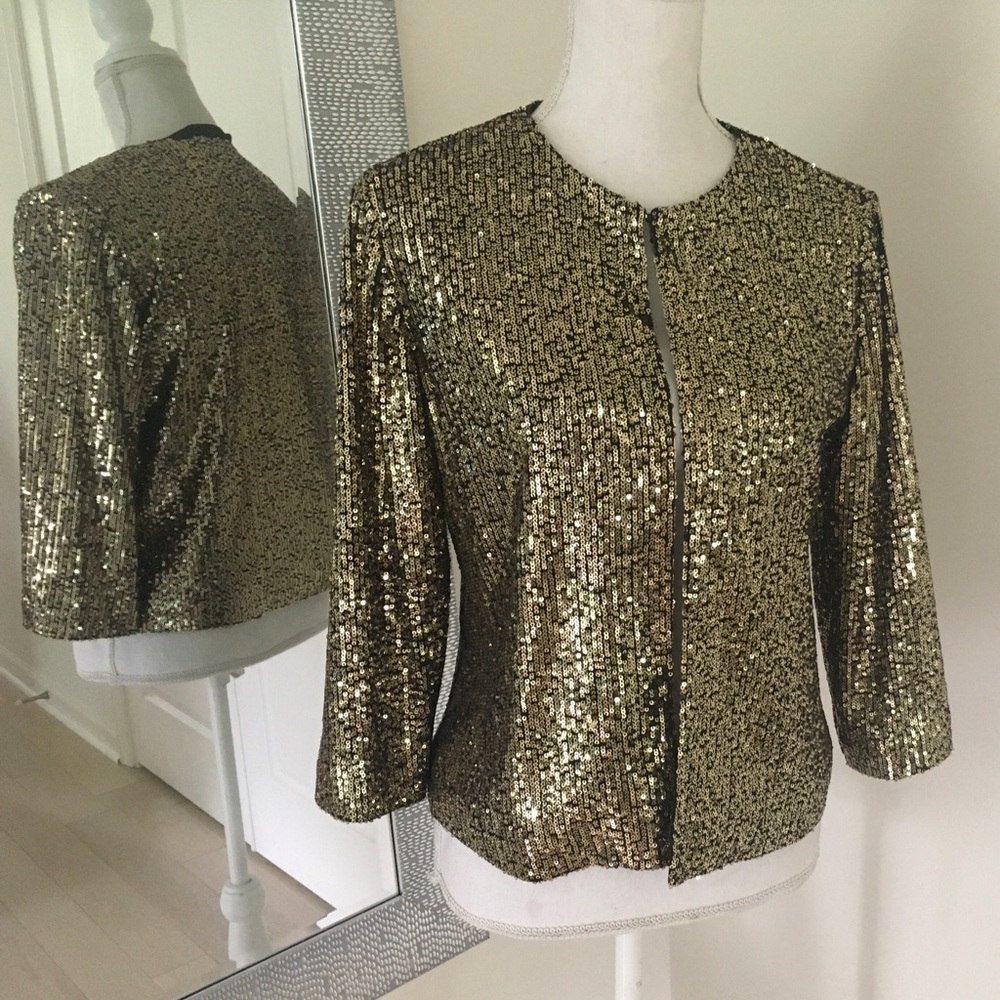 Chico's Gold Sequined jacket